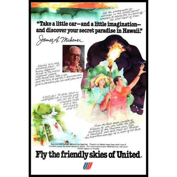 1978 United Airlines Take A Little Car And A Little Imagination Vintage Print Ad - Picture 1 of 1